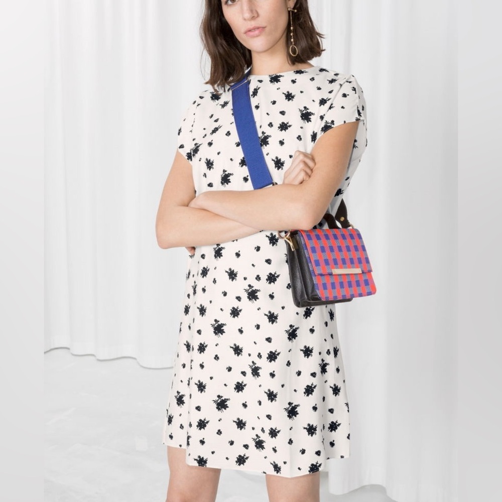 & Other Stories white Ivory Dress with Black Floral Design 2 for $20